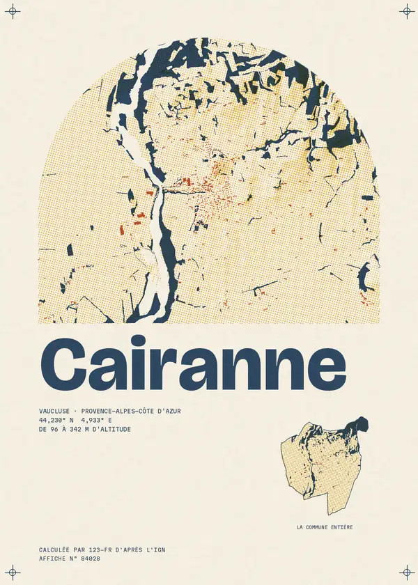 Affiche de Cairanne, calculée par 123-fr d'après l'IGN