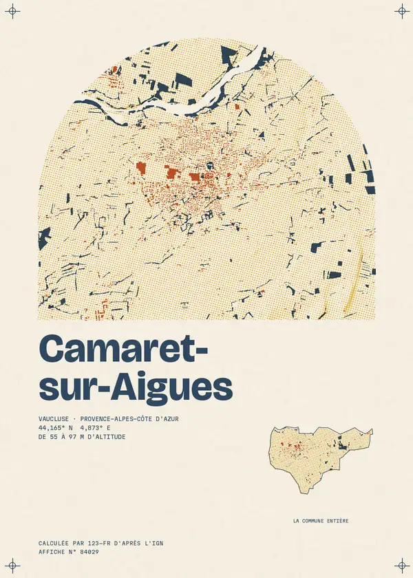 Affiche de Camaret-sur-Aigues, calculée par 123-fr d'après l'IGN