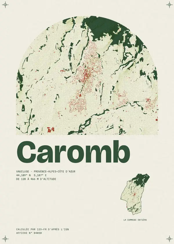 Affiche de Caromb, calculée par 123-fr d'après l'IGN