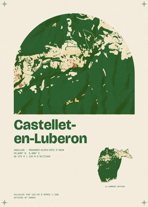 Affiche de Castellet-en-Luberon, calculée par 123-fr d'après l'IGN