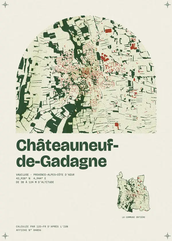 Affiche de Châteauneuf-de-Gadagne, calculée par 123-fr d'après l'IGN