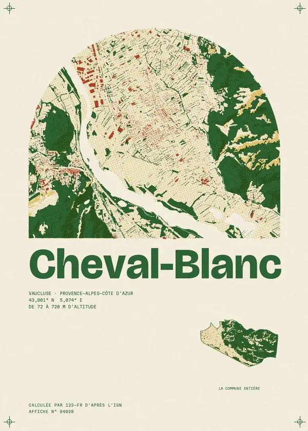 Affiche de Cheval-Blanc, calculée par 123-fr d'après l'IGN