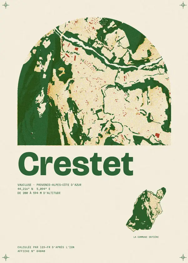 Affiche de Crestet, calculée par 123-fr d'après l'IGN