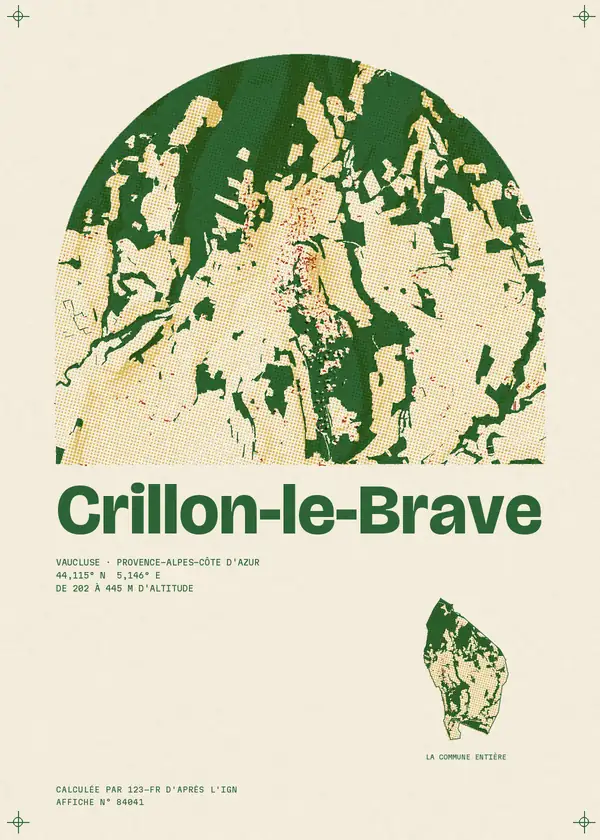 Affiche de Crillon-le-Brave, calculée par 123-fr d'après l'IGN