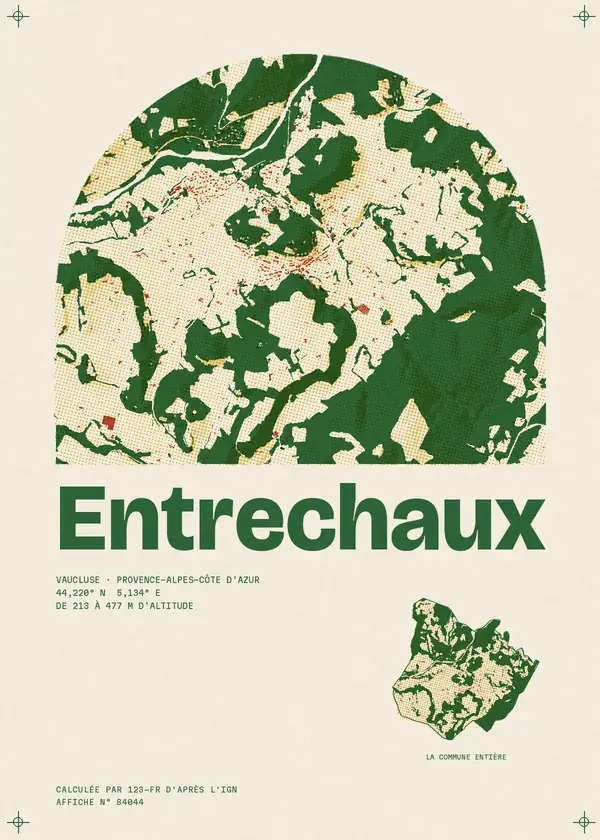 Affiche de Entrechaux, calculée par 123-fr d'après l'IGN