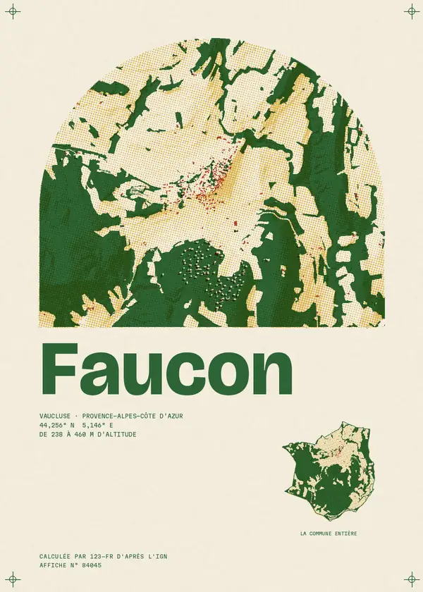 Affiche de Faucon, calculée par 123-fr d'après l'IGN