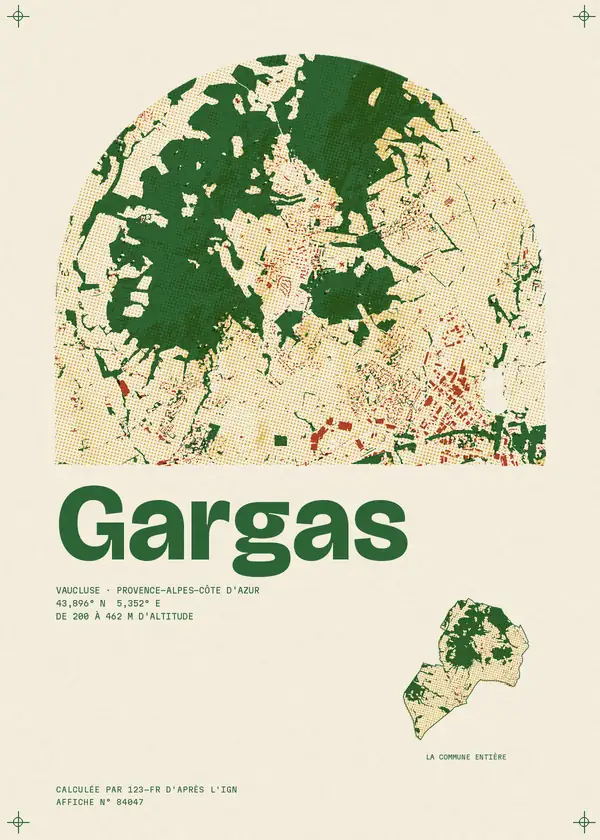 Affiche de Gargas, calculée par 123-fr d'après l'IGN