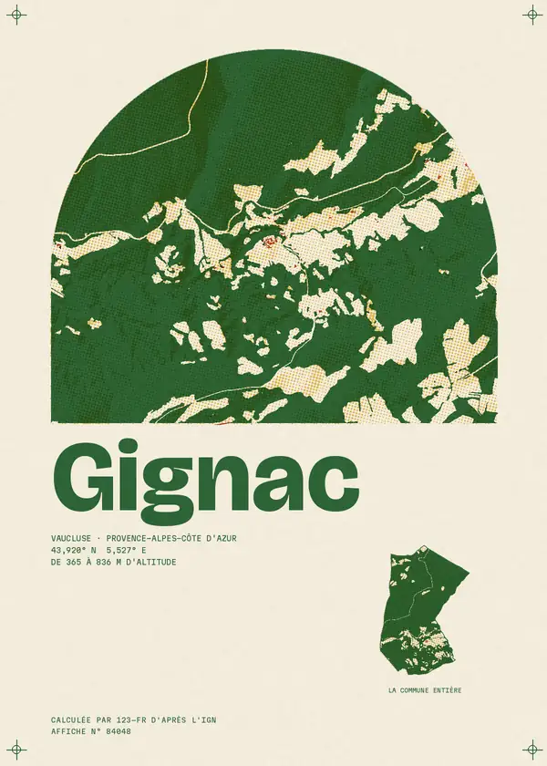 Affiche de Gignac, calculée par 123-fr d'après l'IGN
