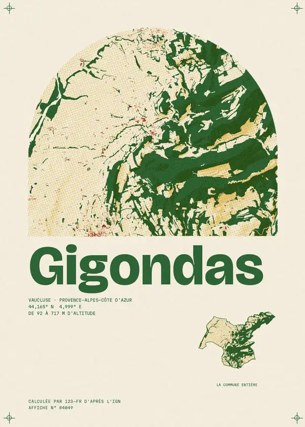 Affiche de Gigondas, calculée par 123-fr d'après l'IGN