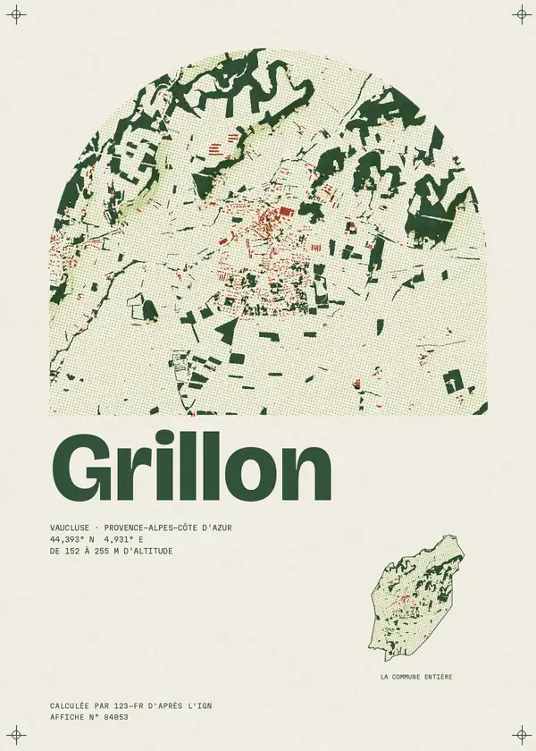 Affiche de Grillon, calculée par 123-fr d'après l'IGN