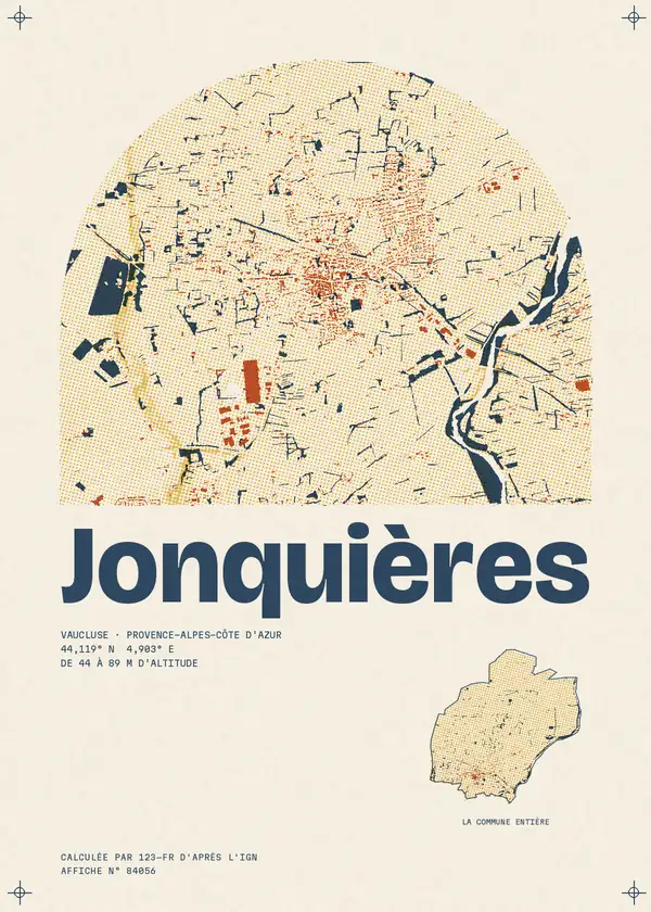 Affiche de Jonquières, calculée par 123-fr d'après l'IGN