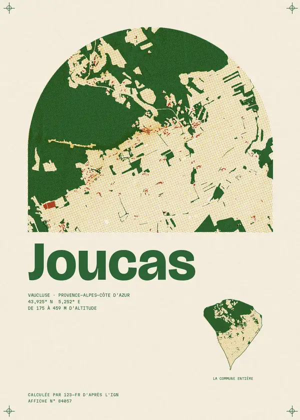 Affiche de Joucas, calculée par 123-fr d'après l'IGN