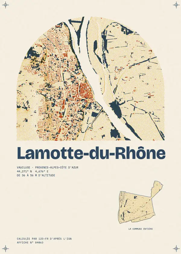 Affiche de Lamotte-du-Rhône, calculée par 123-fr d'après l'IGN