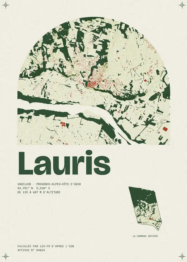Affiche de Lauris, calculée par 123-fr d'après l'IGN