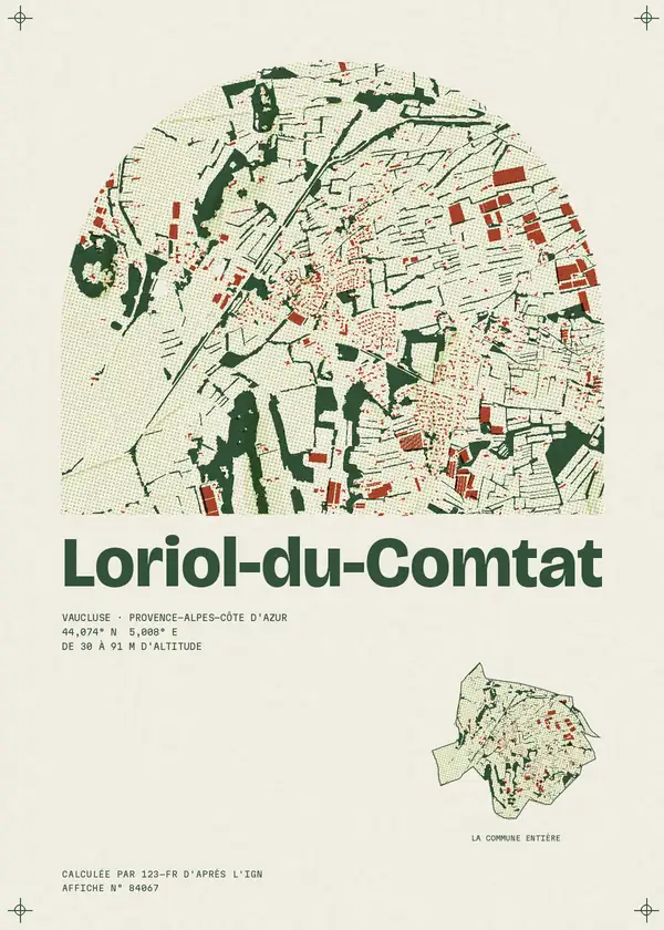 Affiche de Loriol-du-Comtat, calculée par 123-fr d'après l'IGN