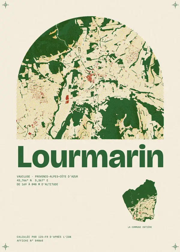 Affiche de Lourmarin, calculée par 123-fr d'après l'IGN