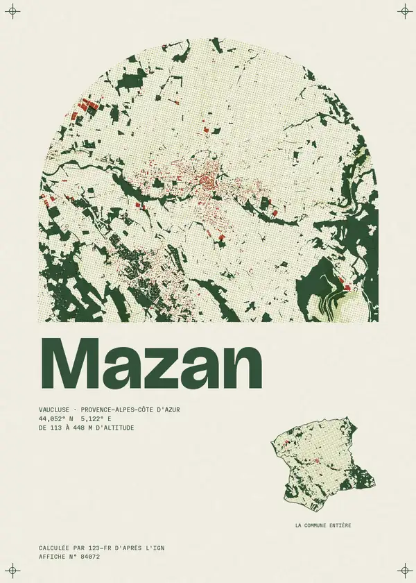 Affiche de Mazan, calculée par 123-fr d'après l'IGN