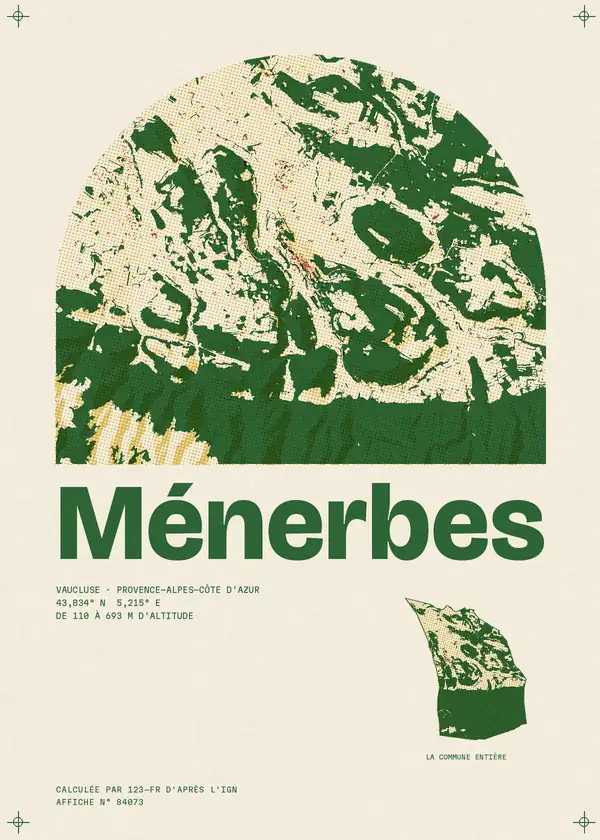 Affiche de Ménerbes, calculée par 123-fr d'après l'IGN