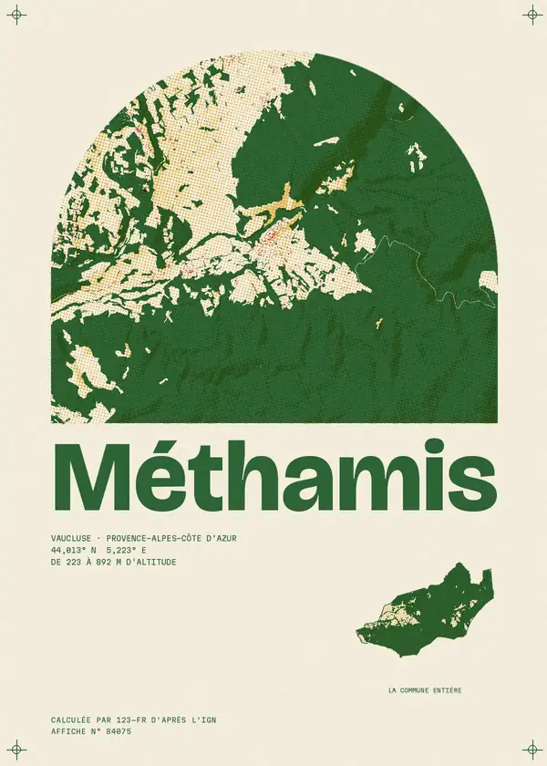 Affiche de Méthamis, calculée par 123-fr d'après l'IGN