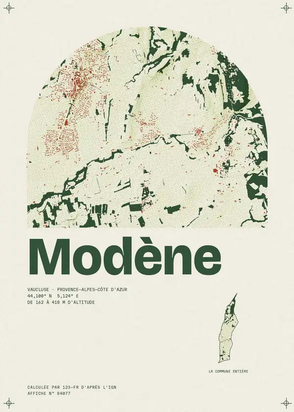 Affiche de Modène, calculée par 123-fr d'après l'IGN
