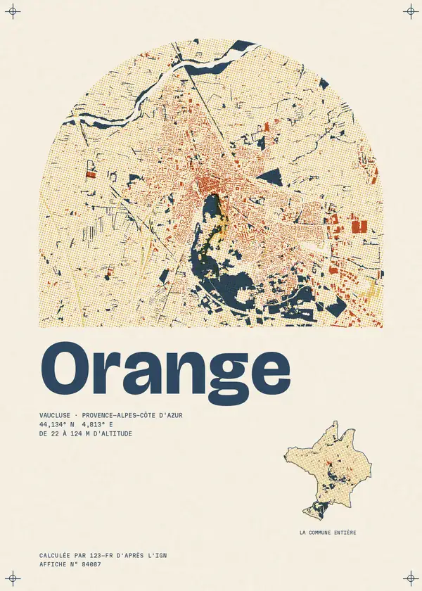Affiche de Orange, calculée par 123-fr d'après l'IGN