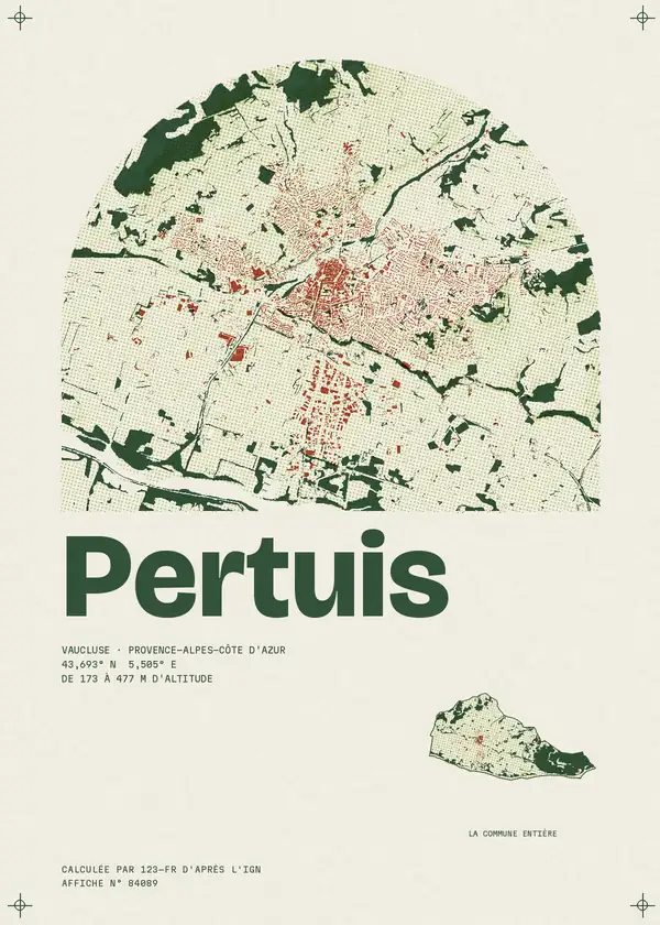 Affiche de Pertuis, calculée par 123-fr d'après l'IGN