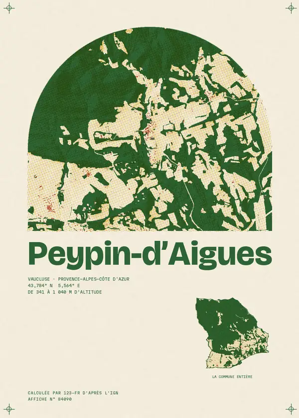 Affiche de Peypin-d'Aigues, calculée par 123-fr d'après l'IGN