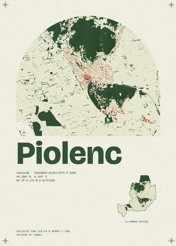 Affiche de Piolenc, calculée par 123-fr d'après l'IGN