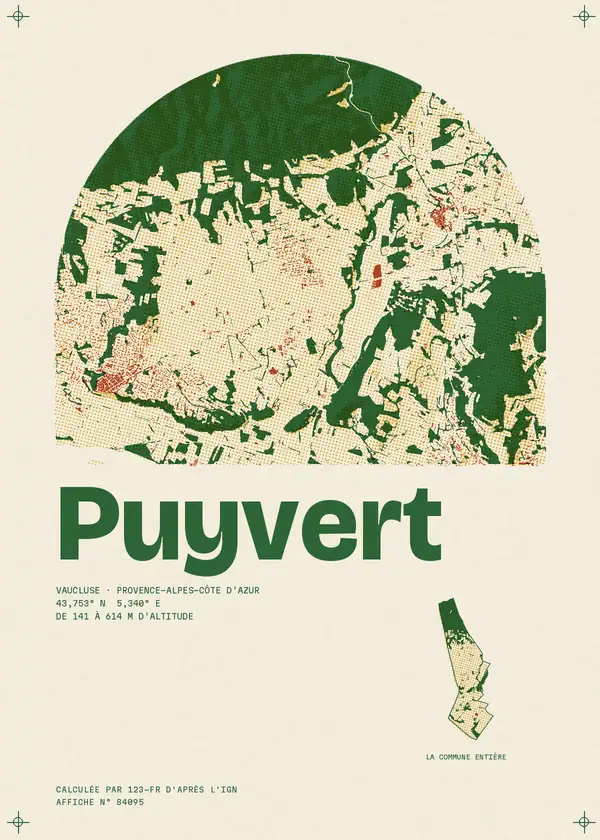 Affiche de Puyvert, calculée par 123-fr d'après l'IGN
