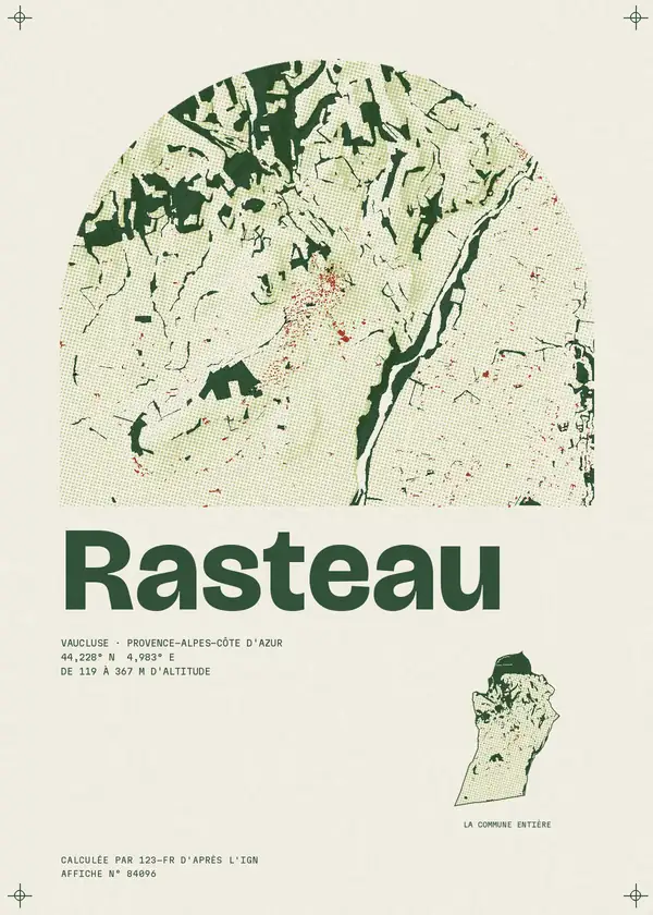 Affiche de Rasteau, calculée par 123-fr d'après l'IGN