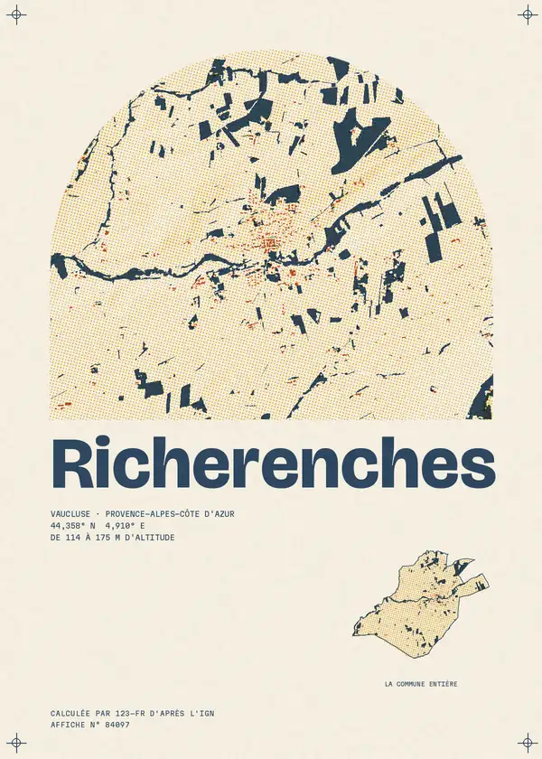 Affiche de Richerenches, calculée par 123-fr d'après l'IGN