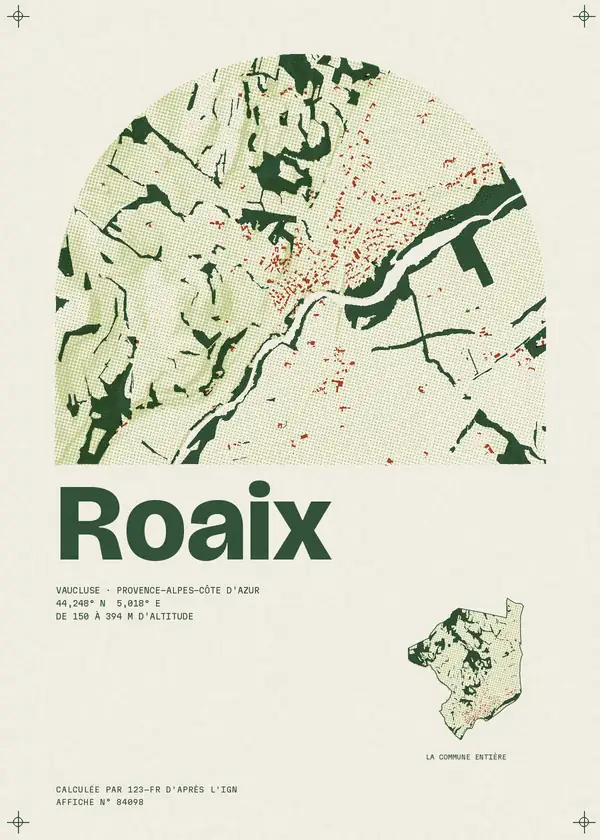 Affiche de Roaix, calculée par 123-fr d'après l'IGN