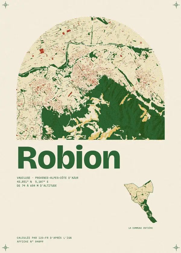 Affiche de Robion, calculée par 123-fr d'après l'IGN