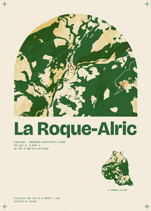 Affiche de La Roque-Alric, calculée par 123-fr d'après l'IGN