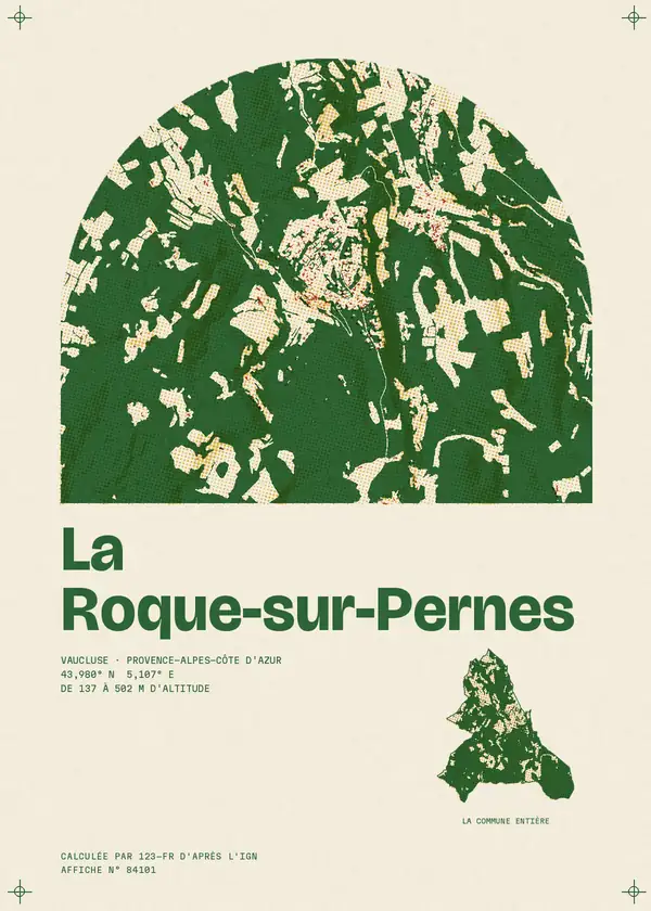 Affiche de La Roque-sur-Pernes, calculée par 123-fr d'après l'IGN