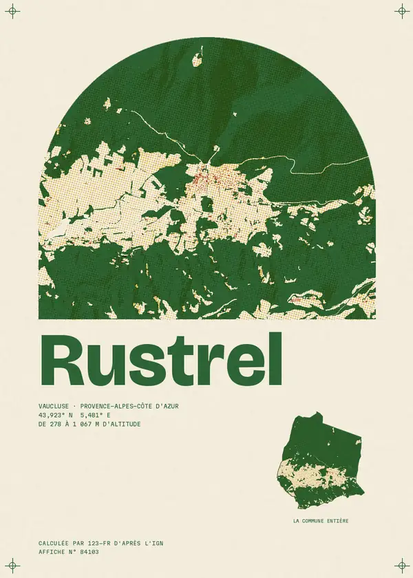 Affiche de Rustrel, calculée par 123-fr d'après l'IGN