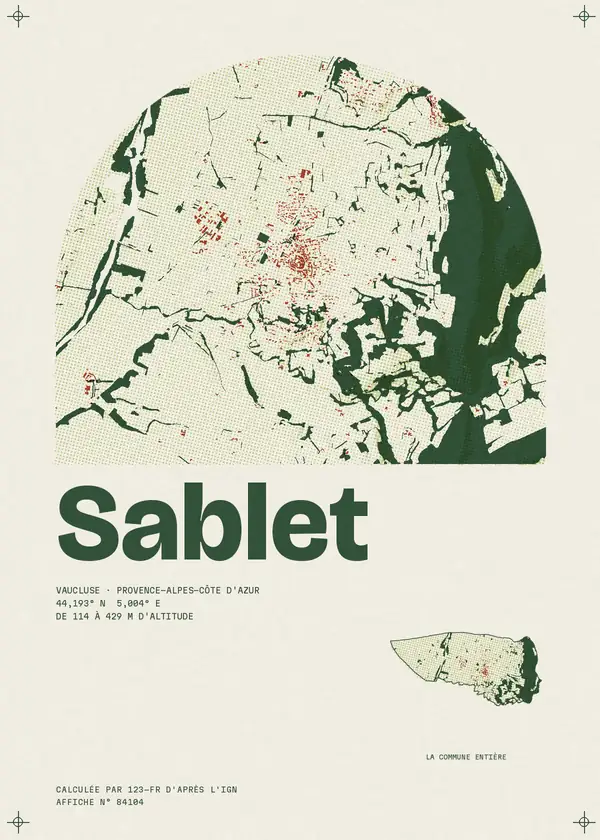 Affiche de Sablet, calculée par 123-fr d'après l'IGN