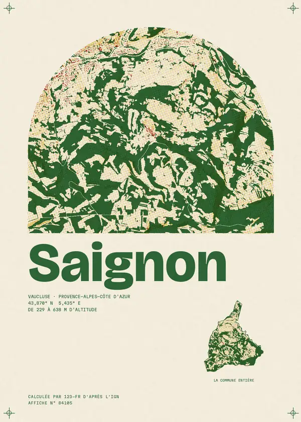 Affiche de Saignon, calculée par 123-fr d'après l'IGN