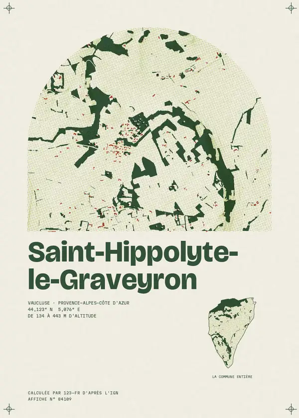 Affiche de Saint-Hippolyte-le-Graveyron, calculée par 123-fr d'après l'IGN