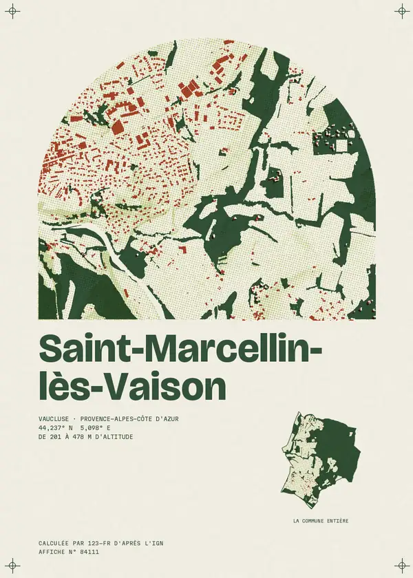 Affiche de Saint-Marcellin-lès-Vaison, calculée par 123-fr d'après l'IGN