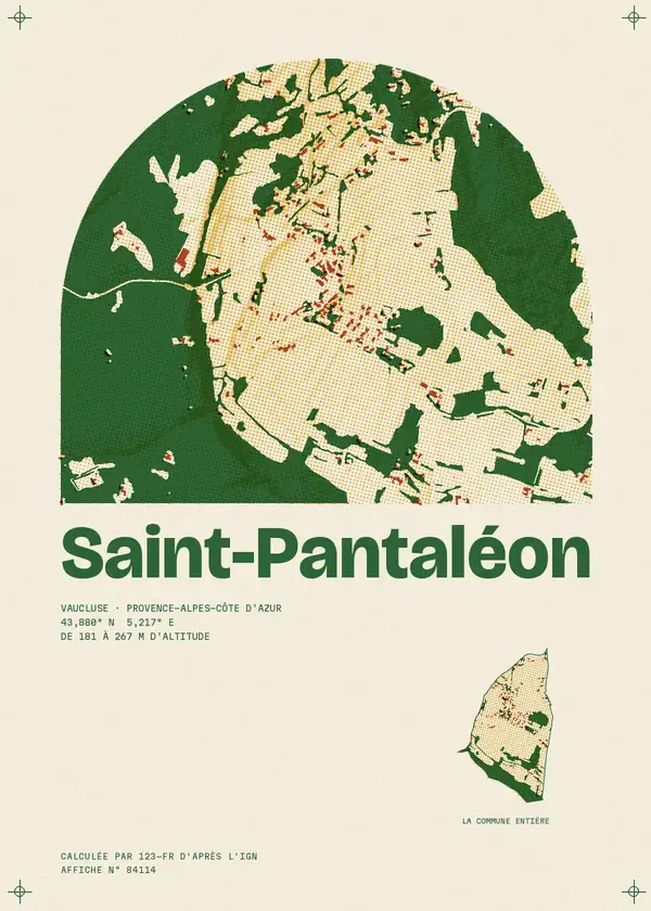Affiche de Saint-Pantaléon, calculée par 123-fr d'après l'IGN