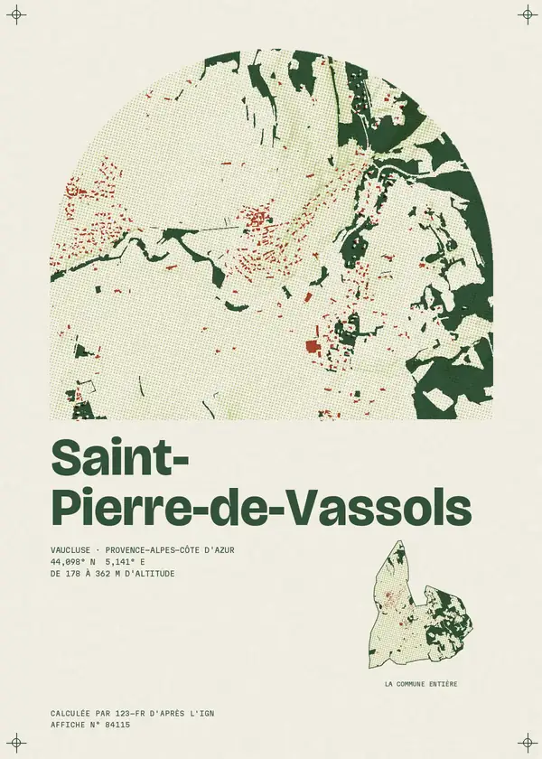 Affiche de Saint-Pierre-de-Vassols, calculée par 123-fr d'après l'IGN