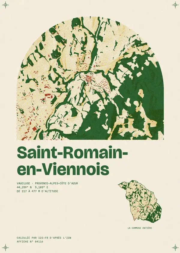 Affiche de Saint-Romain-en-Viennois, calculée par 123-fr d'après l'IGN