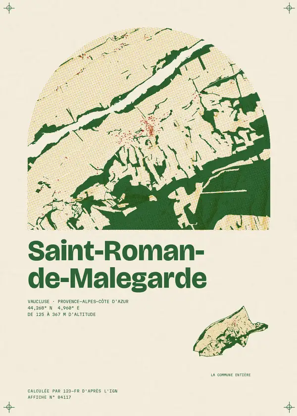 Affiche de Saint-Roman-de-Malegarde, calculée par 123-fr d'après l'IGN