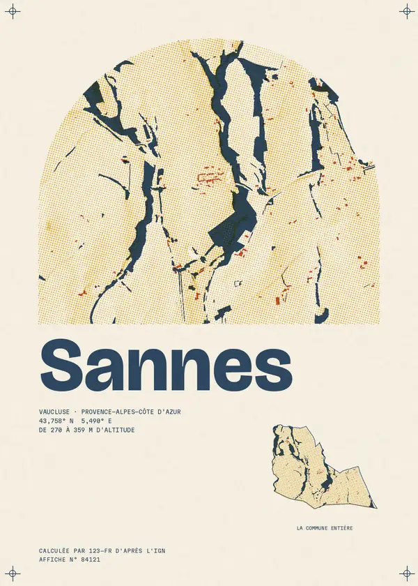 Affiche de Sannes, calculée par 123-fr d'après l'IGN