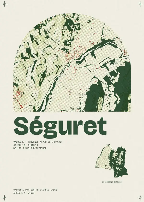 Affiche de Séguret, calculée par 123-fr d'après l'IGN