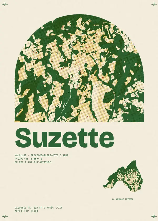 Affiche de Suzette, calculée par 123-fr d'après l'IGN