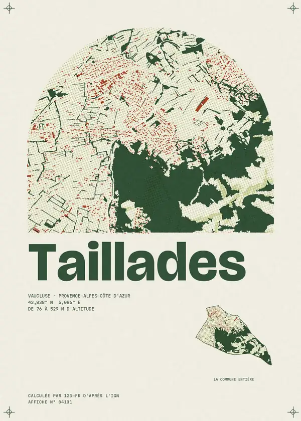 Affiche de Taillades, calculée par 123-fr d'après l'IGN