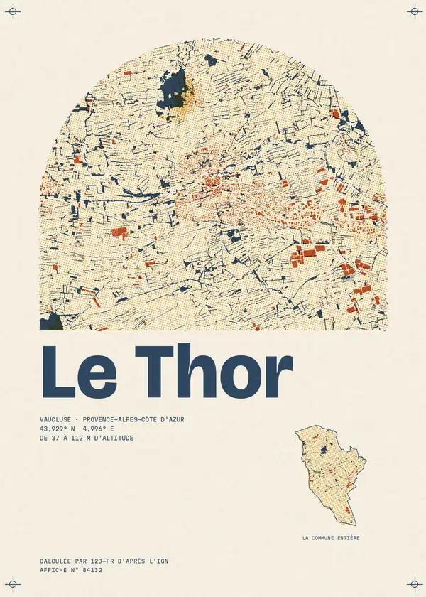 Affiche de Le Thor, calculée par 123-fr d'après l'IGN