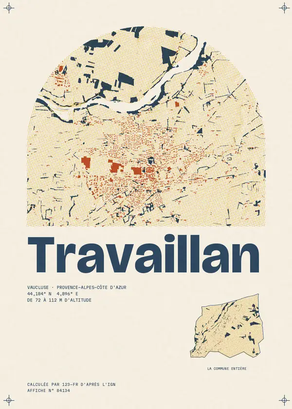 Affiche de Travaillan, calculée par 123-fr d'après l'IGN